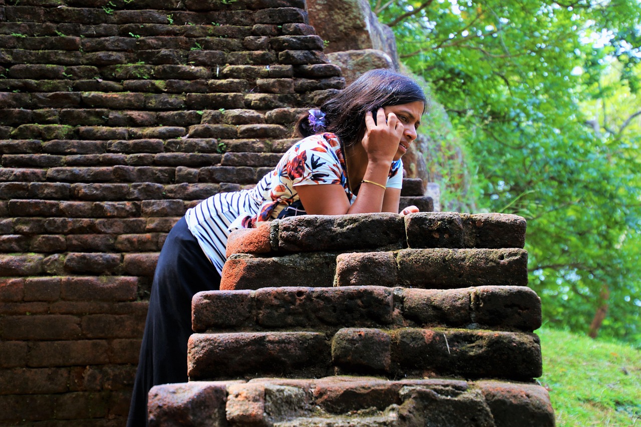 stairs, outside, telephone, conversation, girl, sigiriya, sri lanka, woman, two, stone, architecture, nature, sigiriya, sigiriya, sigiriya, sigiriya, sigiriya, sri lanka